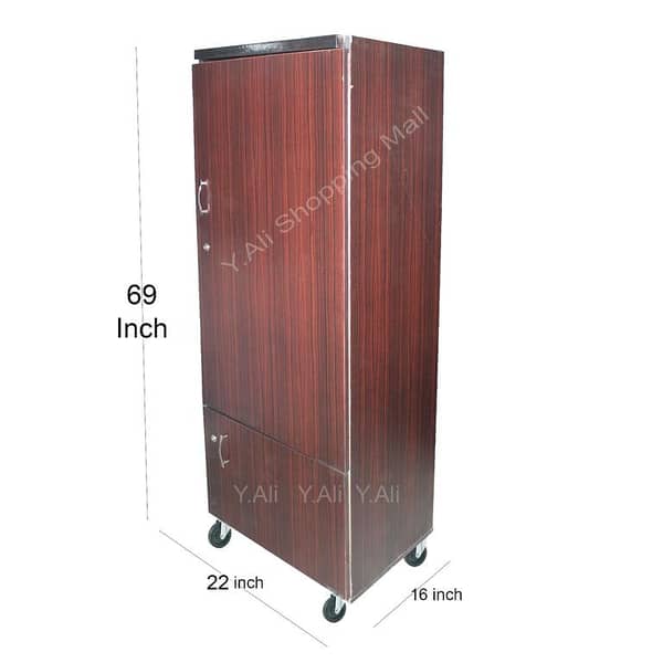 D3 69 x 24 Inch Wood Single Door Hanger Shelf Cupboard Wardrobe Cabinet