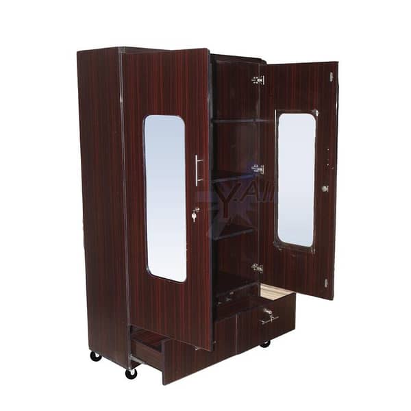 SC3 Wooden 6x4 ft Showroom Cabinet, Almari Wardrobe with Safe Storage