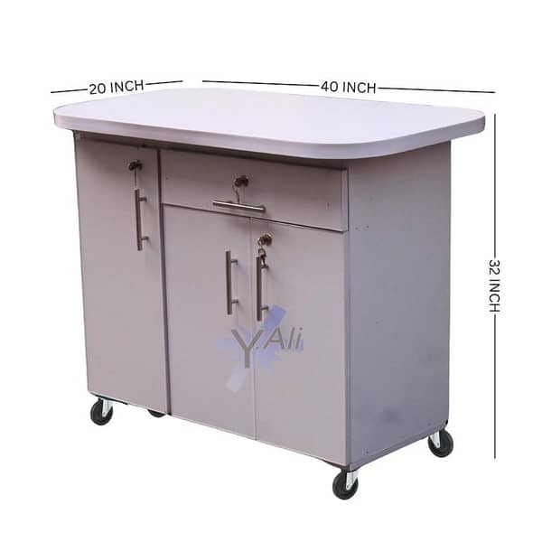 IS6 Three-Door, One-Drawer Wooden Iron Stand with Cabinet Storage