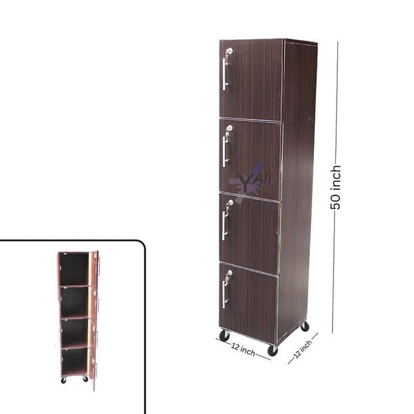 5x1 Feet Four Door wooden cabinet cupboard Brown