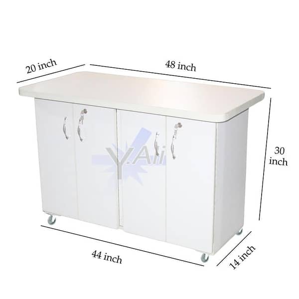 4 Feet Wooden Sheet Four-Door Iron Stand with White Iron Board Table