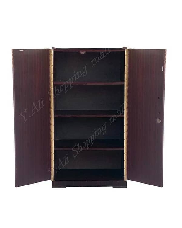 4x2 Feet Wooden Two-Door Cabinet: Brown Laminate Wardrobe and Storage Rack