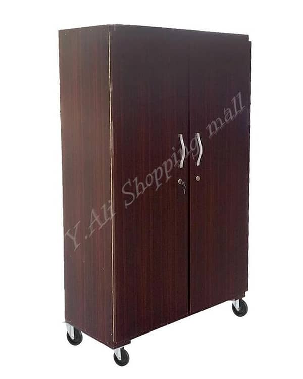Brown 5-Foot Wooden Sheet Cupboard Wardrobe Cabinet Almari Safe