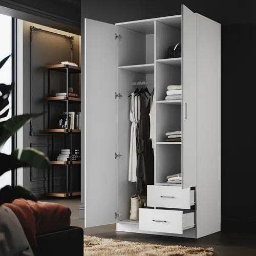 LC3 Wooden Sheet 6 x 2.5 ft: 2-Door, 2-Drawer Cupboard Wardrobe Cabinet (Safe Alumnaari)
