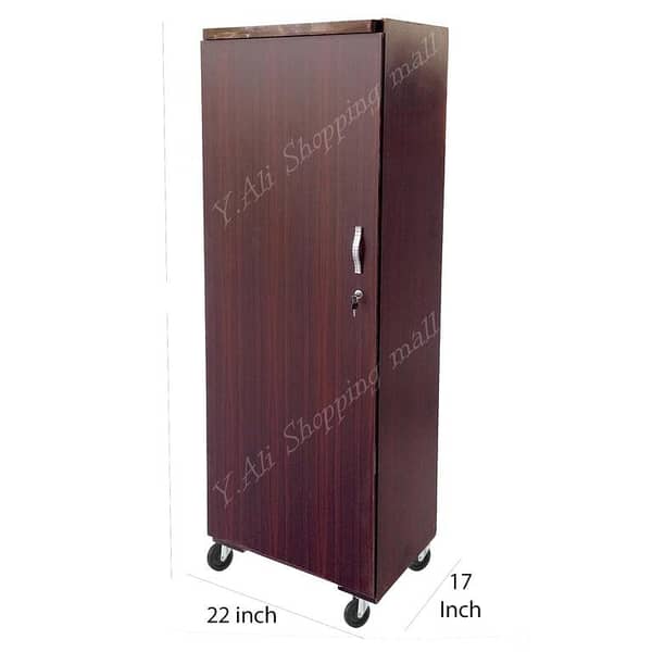 69 x 22 Inch Single Door Wooden Wardrobe Cupboard – Brown