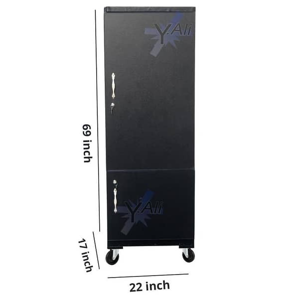 up Black D3 69 x 24 Inch Wooden Single Door Hanger Shelf Cupboard Wardrobe Cabinet Safe Almari