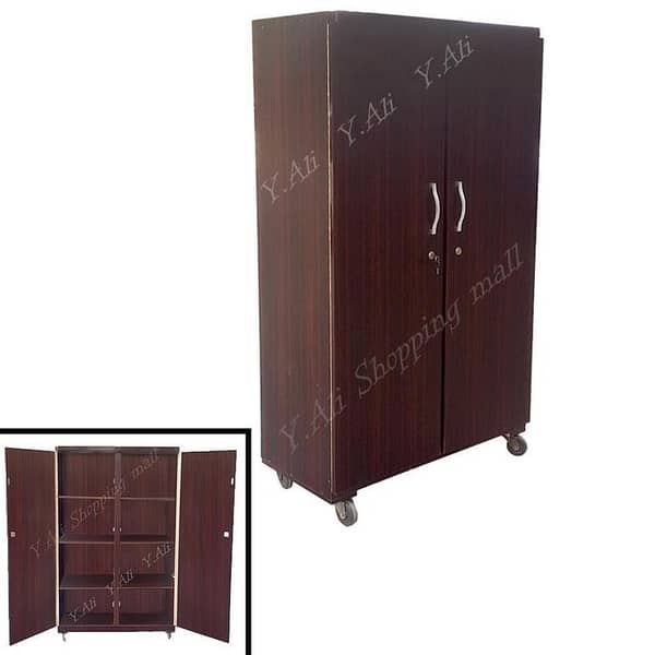 D2 5-Feet Wooden Sheet Cupboard Wardrobe Cabinet Almari in Brown