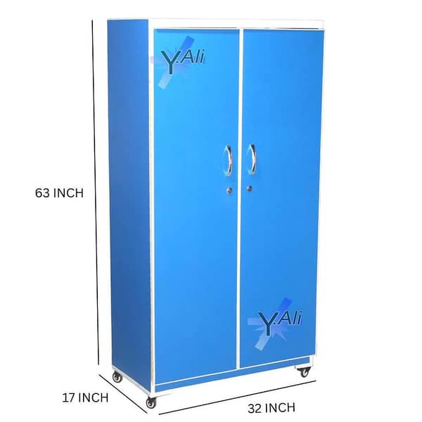 5 Feet Blue Wood Lamination Wardrobe Cupboard (Almari) - Solid 62 x 32 x 16 inches