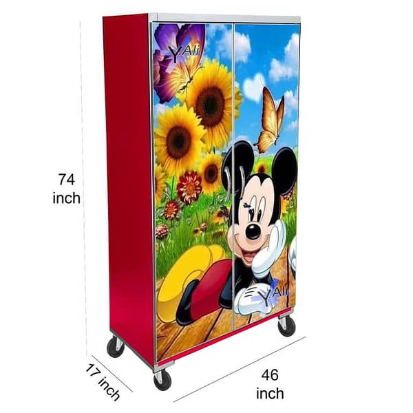 6x4 Mickey Mouse Theme Wooden wardrobe for kids -red