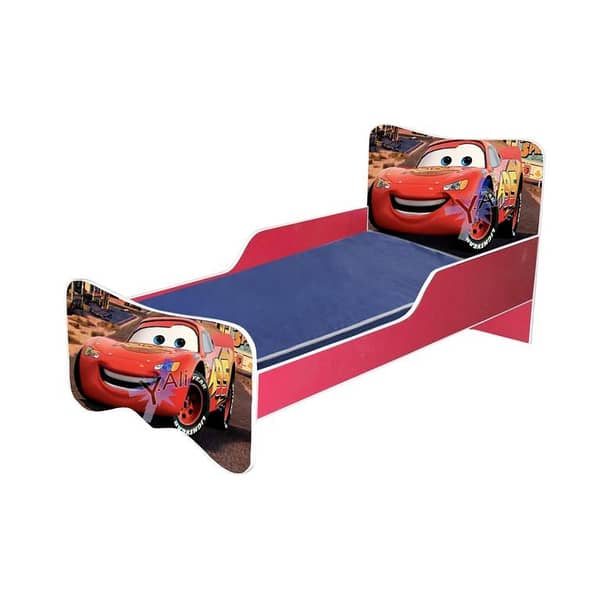 6x3 feet Mcqueen Car Theme Wooden Bed for Kids without matress- Red