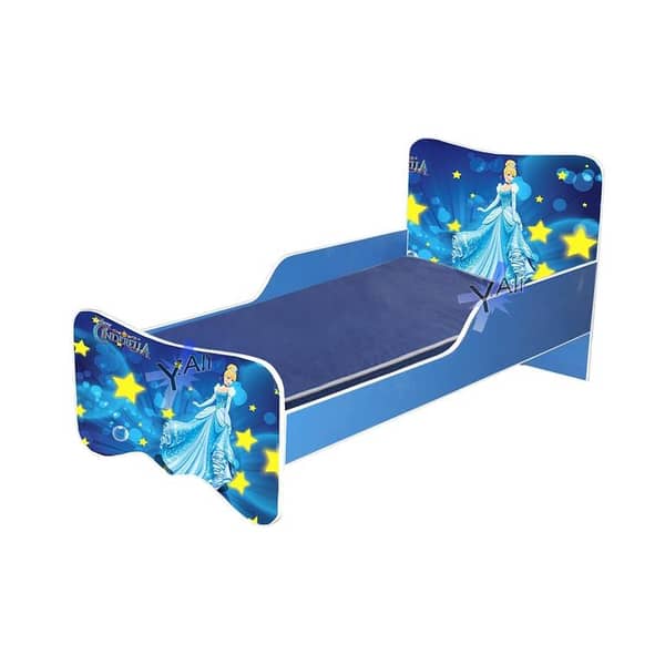 6x3 feet cinderella Theme Wooden Bed for Kids without matress  Blue
