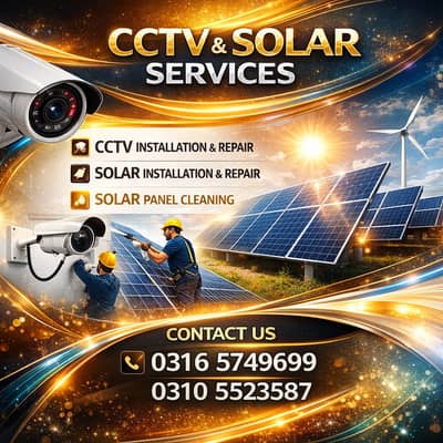 Solar & CCTV Installation, Repair Services and Professional Solar Wash
