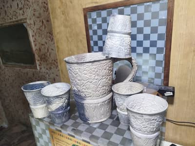 Antique Silver Jug and 5 glasses 1kg چاندی