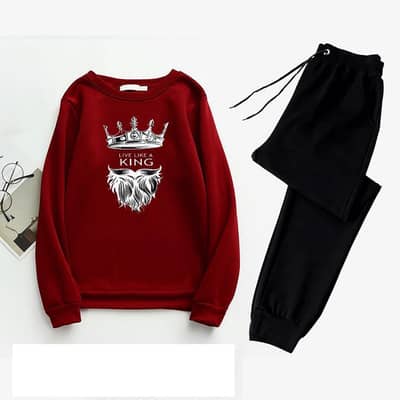 men's polyester printed track suit -2pcs set with free delivery