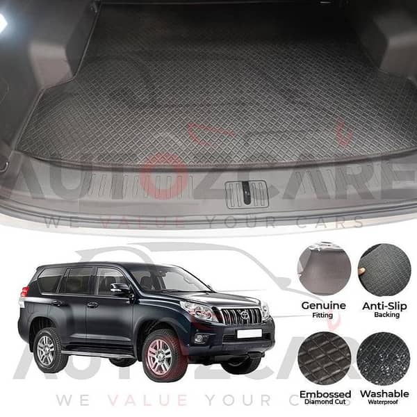Toyota Prado FJ150 \ FJ160 China Rexine Custom-Size Trunk Mat - Model 2009-2025