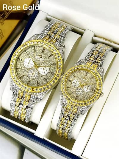 Diamond Stone couple Watch