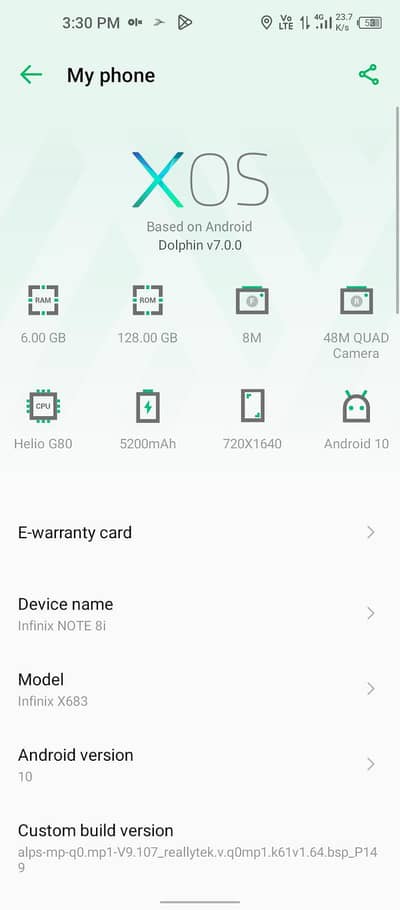 infinix note 8I 6 128mobile ok a dibba b a 16000