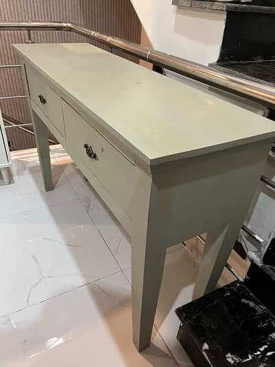 Chalk painted solid wood console table