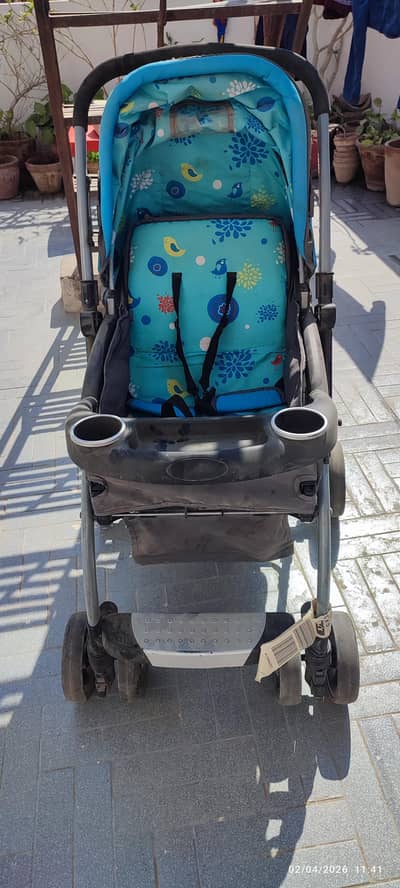 Almost new Condition Pram double size  Imported