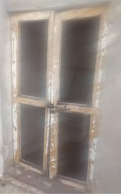 iron double door and net dor