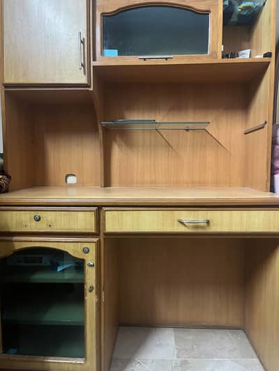 Computer table and shelves