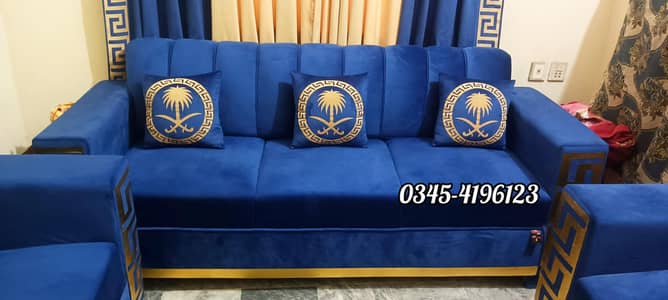 6 seater Sofa with Curtains
