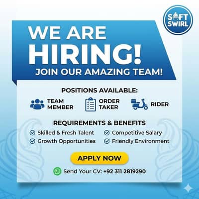 JOBS AVAILABLE FOR TEAM MEMBER AND RIDERS