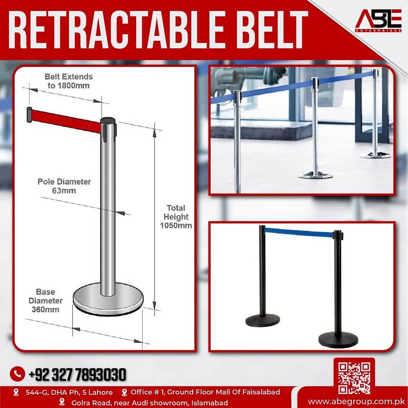 Retractable Belt Queue Manager 0