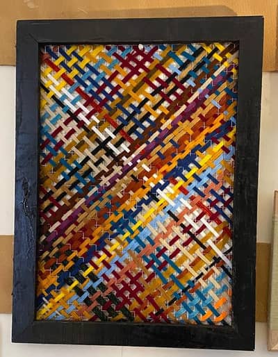 colourful handwoven wall art