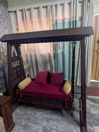 wooden swing jhula