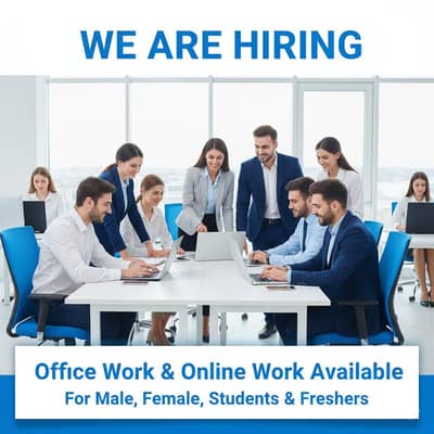 Office Work & Online Work Jobs male female freshers
