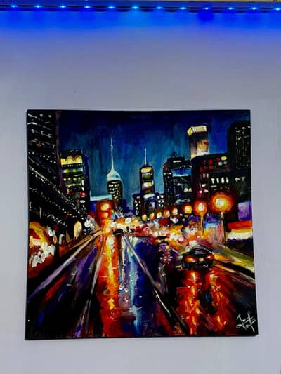 cityscape handmade painting