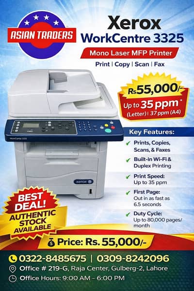 Xerox WorkCentre 3325 Mono Laser MFP Printer WiFi Duplex New stock