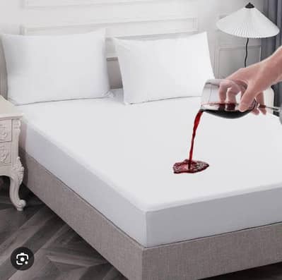 terry cotton plain double bed mattress cover