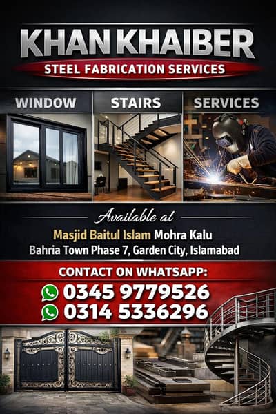 Khan Khaiber Steel Works – Windows, Stairs & Custom Fabrication