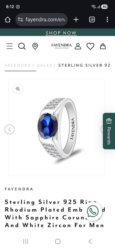 Original Sapphire ring / Imported with box