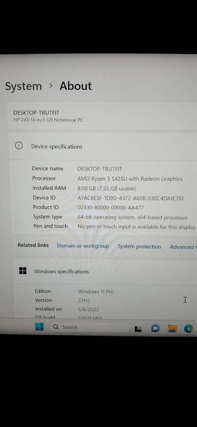 Hp Laptop 245 (14 inches)  G9 notebook