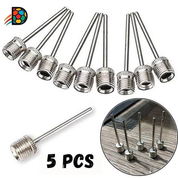 Pack of 5 Sports Inflating Needle Pin Nozzle for Football, Basketball, and Volleyball Air Pumps by door step drops