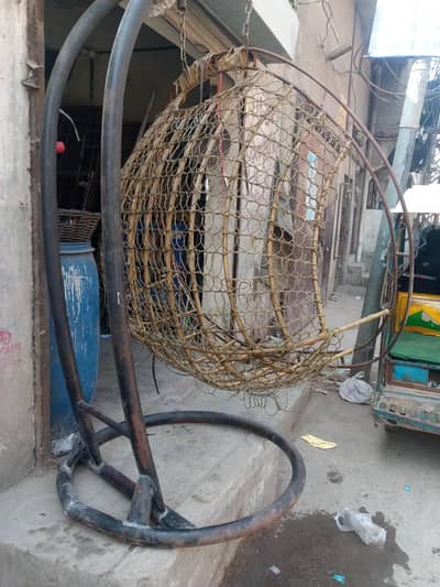 Metal outdoor swing two seater