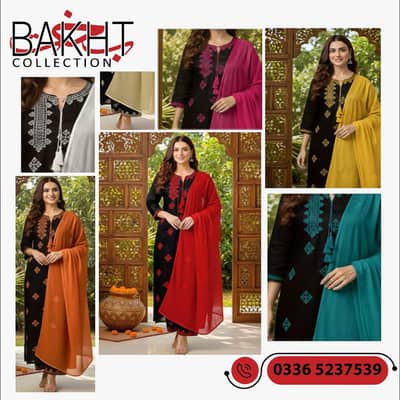 women's partywear, women's embroidered cotton 3pc suits