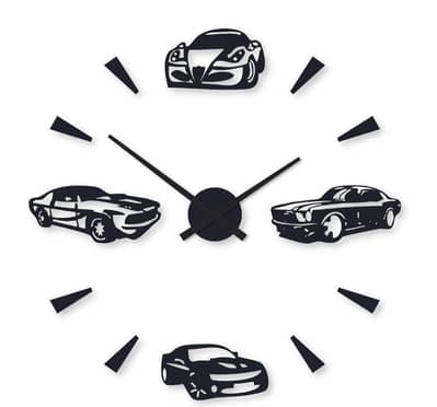 Beautiful car digital wood wall clock
