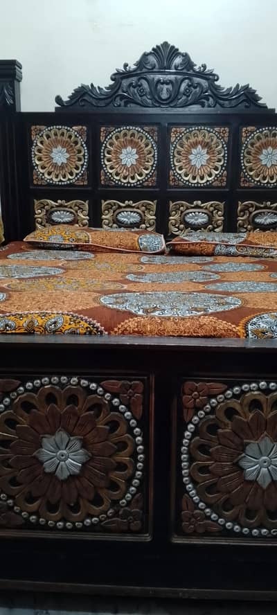 wooden double bed  for sale
