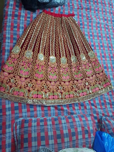 heavy embroidered velvet lehnga
