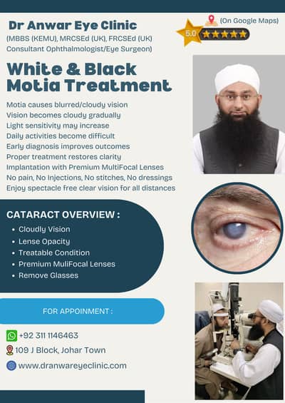 Expert Eye Care in Johar Town / White & Black Cataract Treatment