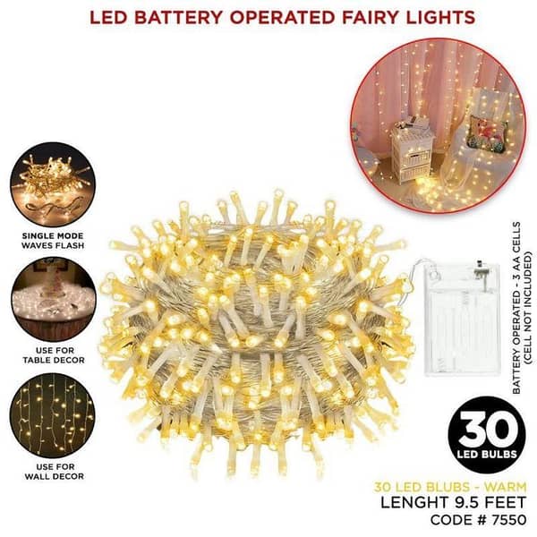 Warm White Golden Ferry Light Cell Operated