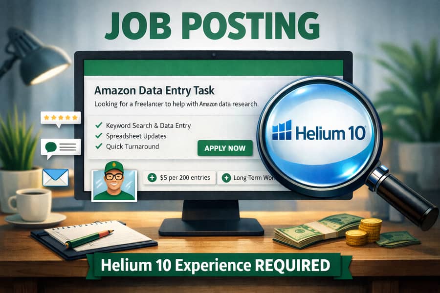 Amazon Data Entry Using Helium 10 (Ongoing Work Available) 0