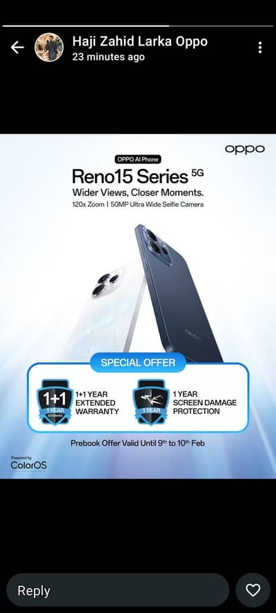 OPOPPO RENO 15 15F AVAILABLE BOX PACK OFFICIAL PTA APPROVED