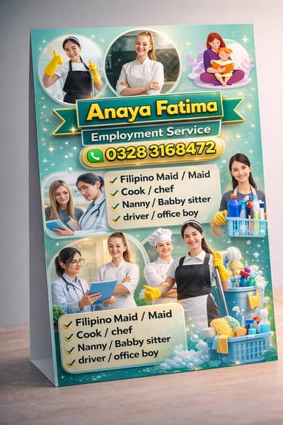 Maids / House Maids / Chef / House Cook / Baby Sitter maid available