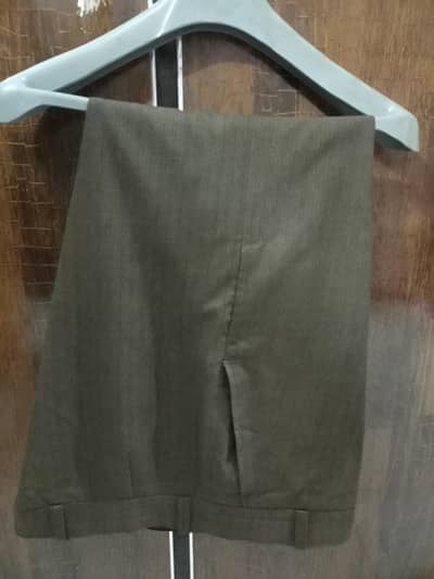 Men's Formal Dress Pent For Sale in Mehndi Color, Waist= 34