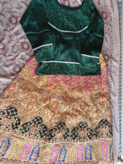 Bridal Mehndi Lehnga with Kurti